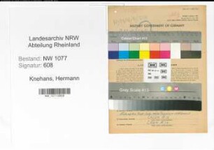 Entnazifizierung Hermann Knehans , geb. 26.12.1891 (Polizist)