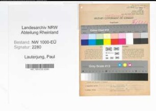 Entnazifizierung Paul Lauterjung, geb. 13.09.1893 (Einkaeufer)