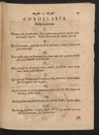 Corollaria Respondentis.