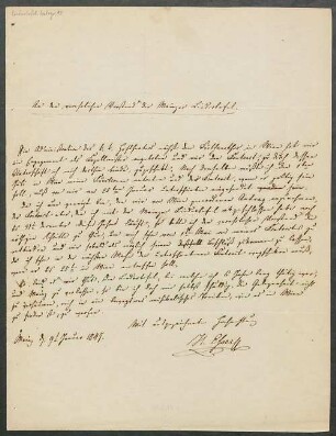 Brief von Heinrich Esser an Mainzer Liedertafel
