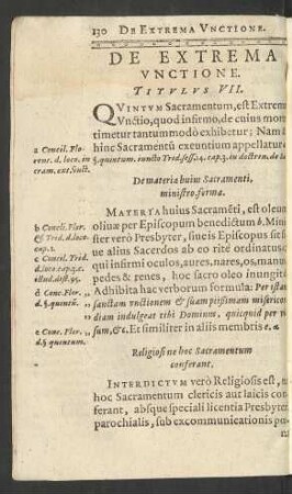 De Extrema Unctione. Titulus VII.