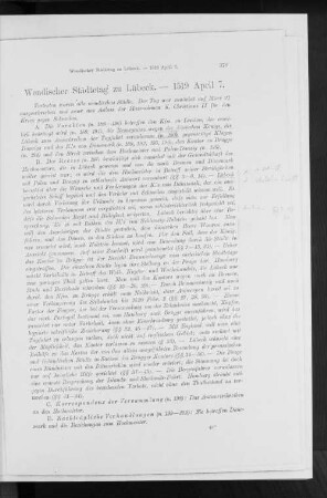Wendischer Städtetag zu Lübeck. - 1519 April 7.