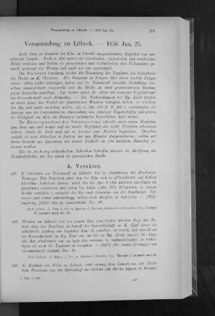 Versammlung zu Lübeck. - 1456 Jan. 25.