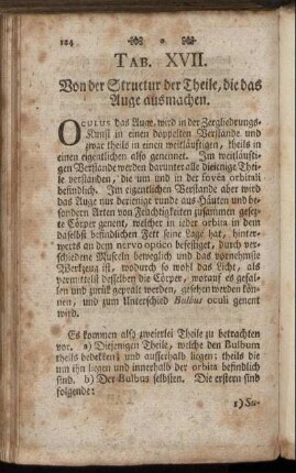Tab. XVII. Von der Structur der Theile, die das Auge ausmachen.
