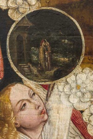 Marienaltar — Medaillon mit Anna und Joachim an der Goldenen Pforte
