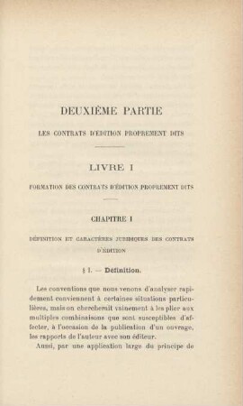 Deuxième partie. Les contrats d'èdition proprement dits
