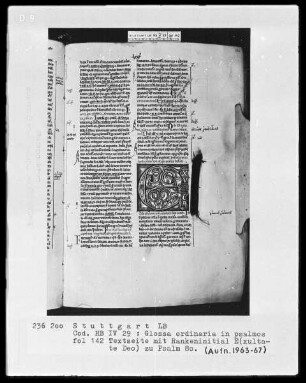 Petrus Lombardus — Initiale E (xultate deo), Folio 142recto