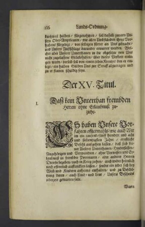 Der XV. Titul.