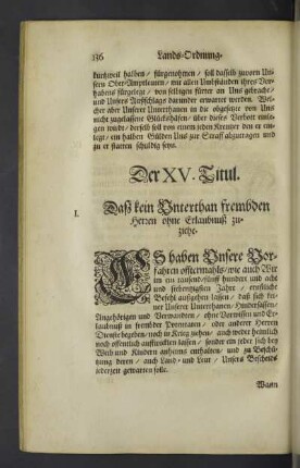 Der XV. Titul.