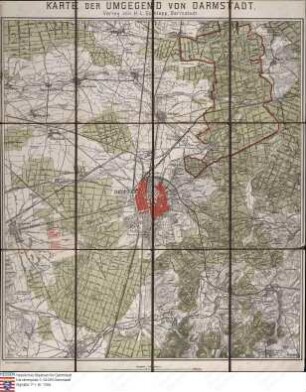 . Karte von Darmstadt und Umgebung (Schlapp/Welzbacher): Karte von Darmstadt und Umgebung (Schlapp/Welzbacher)