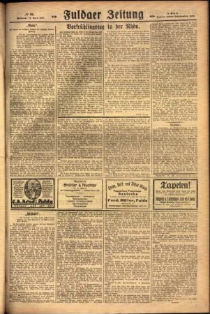 Zweite Ausgabe vom Mittwoch, den 13. April 1927.