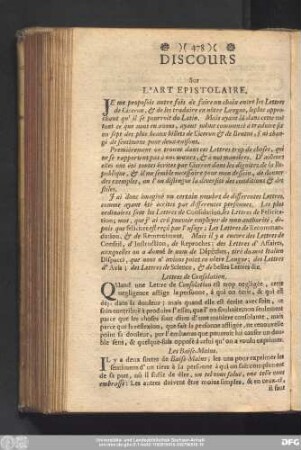 Discours Sur L'art Epistolaire.