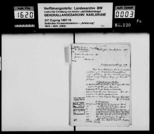 Bravmann, H. Lehrer Merchingen Anmeldung des Vermögens von Juden