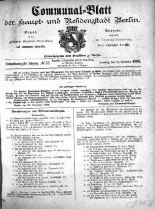 1886,52: No. 52, 26. Dezember 1886