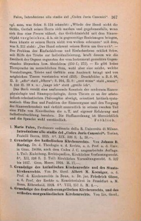 167-172 [Rezension] Falco, Mario, Introduzione allo studio del 'Codex iuris canonici'