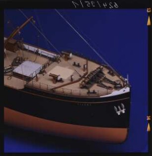 Vollmodell des deutschen Dampfschiffes "Tijuca", 1899, Maßstab 1:50 (Sonderausstellung "Aufgetaucht", 1996)