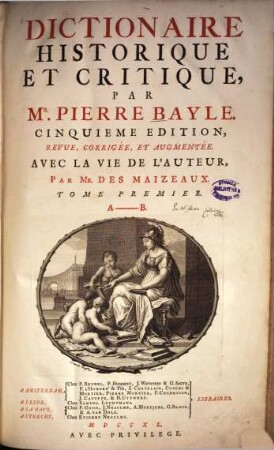 Dictionaire historique et critique, 1. A - B