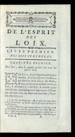 Livre Premier. Des Loix en Général.