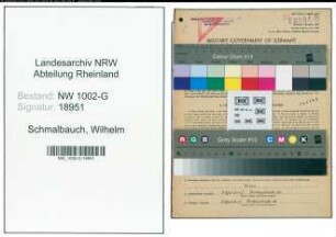 Entnazifizierung Wilhelm Schmalbauch, geb. 11.01.1900 (Gastwirt)