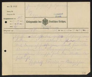 Brief von Elisabeth Förster-Nietzsche an Gerhart Hauptmann