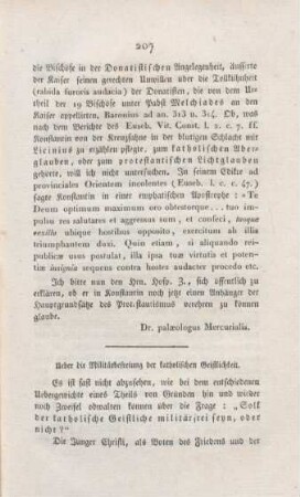 207-213 Ueber die Militärbefreiung der katholischen Geistlichkeit