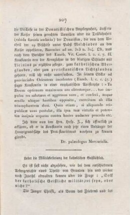 207-213 Ueber die Militärbefreiung der katholischen Geistlichkeit