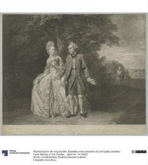Mr. King and Mrs. Baddeley in the characters of Lord Ogleby, and Miss Fanny Sterling, in The Clandestine Marriage