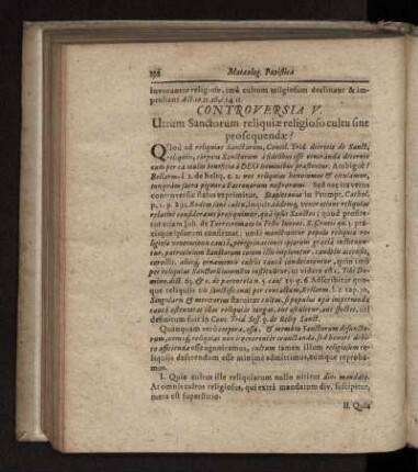Utrum Sanctorum reliquiae religioso cultu sint prosequendae?