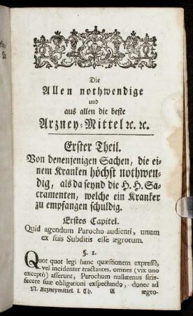 [Erste Abhandlung. Von dem Heil. Sacrament der Beicht.]