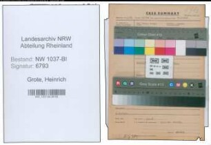 Entnazifizierung Heinrich Grote , geb. 18.06.1889 (Einkaeufer)