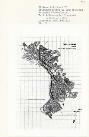 Bildungsstätten in Griechenland, Thessaloniki (Diplomarbeit bei Peter Poelzig): Plan, Öffentliche Verkehrslinien 1:200000