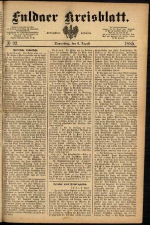 Ausgabe vom Donnerstag, den 06. August 1885.