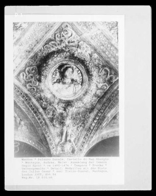Ausmalung der Camera degli Sposi — Deckenmalereien — Medaillon von Caesar
