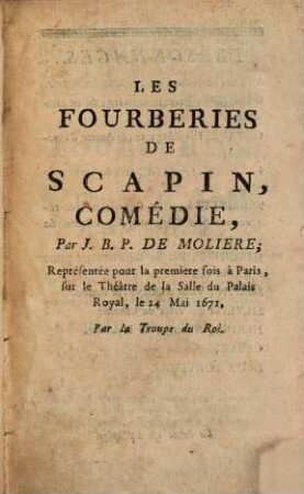 Les fourberies de Scapin : comédie