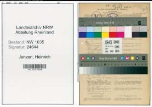 Entnazifizierung Heinrich Janzen , geb. 06.09.1895 (Kuechenleiter)