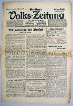 Berliner Volks-Zeitung u.a. zur Rolle von Innenminister von Keudell beim Kapp-Putsch 1920
