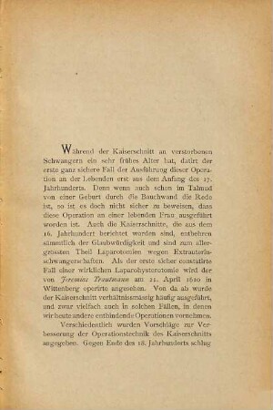 Die Würdigung des Kaiserschnitts nach der Methode von Porro : Inaugural-Dissertation