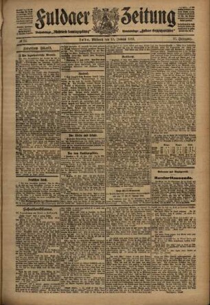 Zweite Ausgabe vom Mittwoch, den 19. Januar 1910.