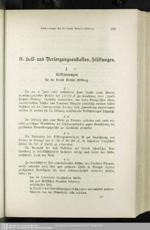 D. Heil- und Versorgungsanstalten. Stiftungen