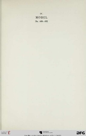 IV. Möbel (Nr. 108-192)