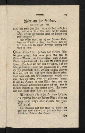 59-65, Rede an die Kinder, den 8ten Oct. 1785