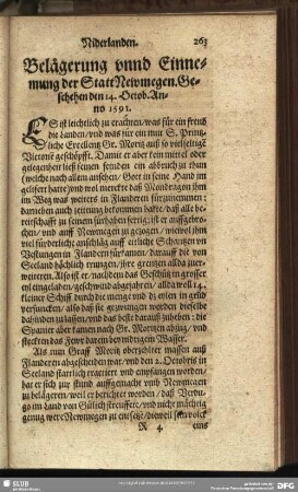 Belägerung unnd Einnemung der Statt Newmegen. Geschehen den 14. Octob. Anno 1591
