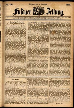 Ausgabe vom Mittwoch, den 14. November 1883.
