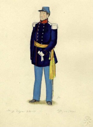 Uniformbild, Infanterieoffizier der dänischen Armee (1848-1851)