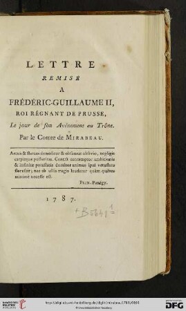 Lettre remise