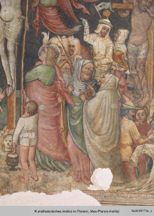Freskenfragmente mit Szenen aus dem Leben Christi : Kreuzigung