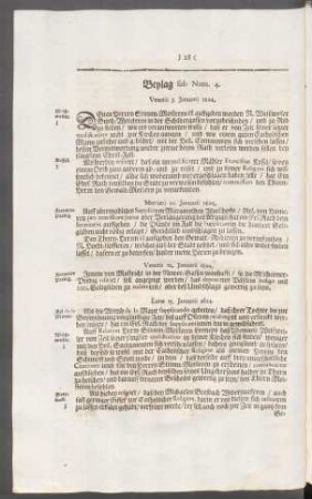 Beylag sub Num. 4. Veneris 5. Januarii 1624