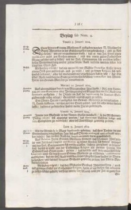 Beylag sub Num. 4. Veneris 5. Januarii 1624