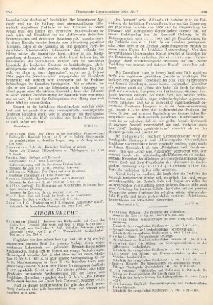 553-554 [Rezension] Eichmann, Eduard, Lehrbuch des Kirchenrechts ; III: Prozeß- und Strafrecht