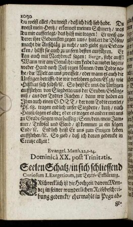Evangel. Matth. 22, 1-14. Dominica XX. post Trinitatis.